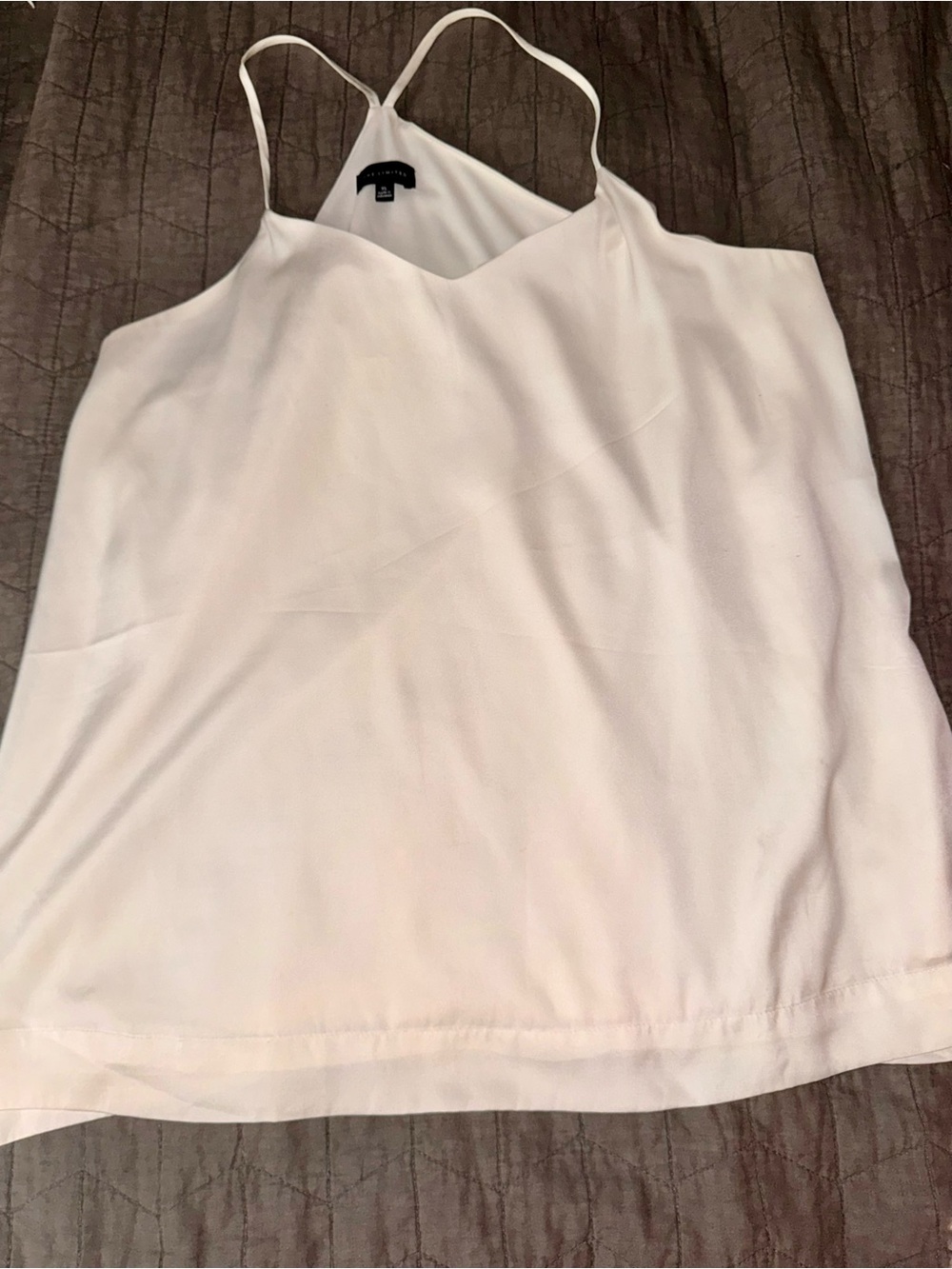 The Limited Cream Satin Camisole with Thin Straps